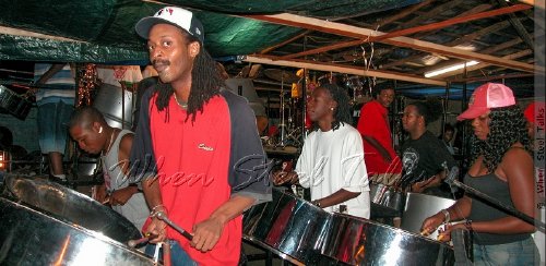 New York Marsicans Steel Orchestra at their panyard during the recording